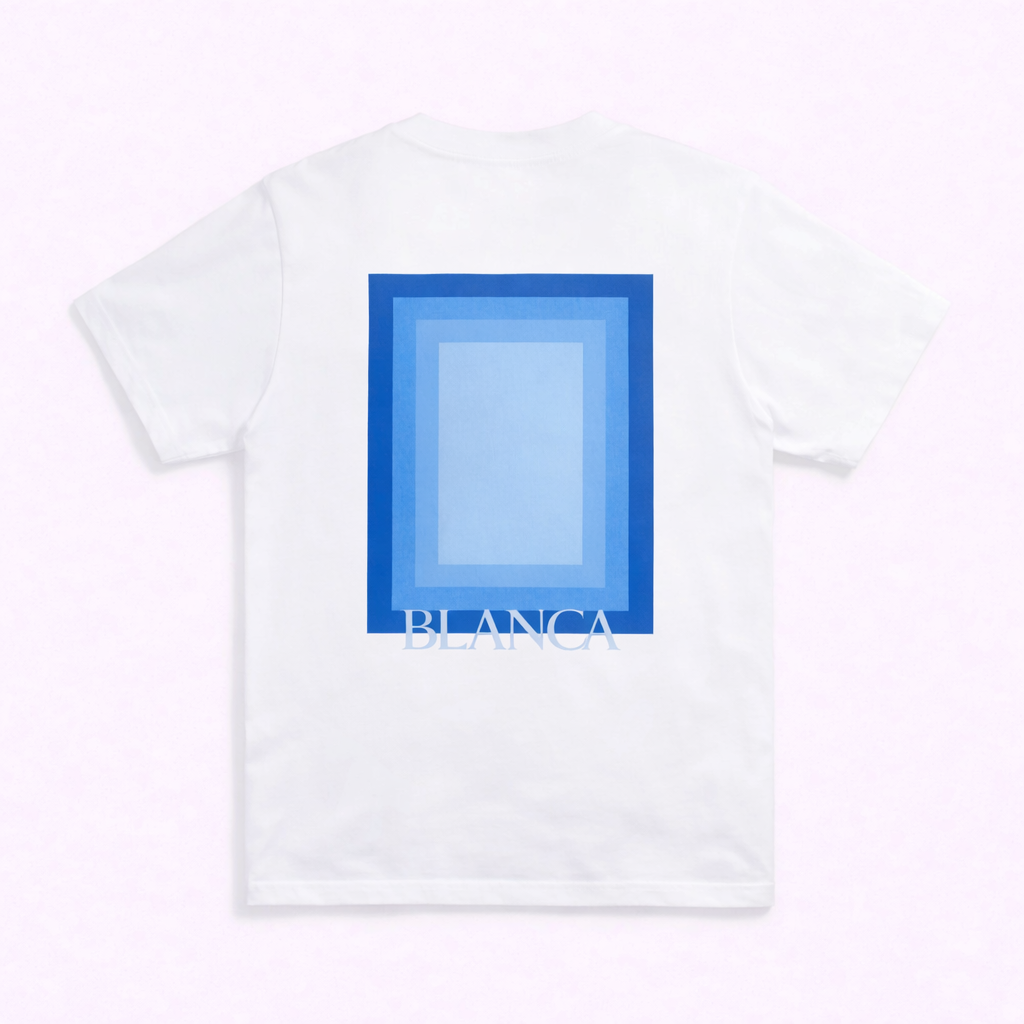 T-shirt  - Blanc / Bleu