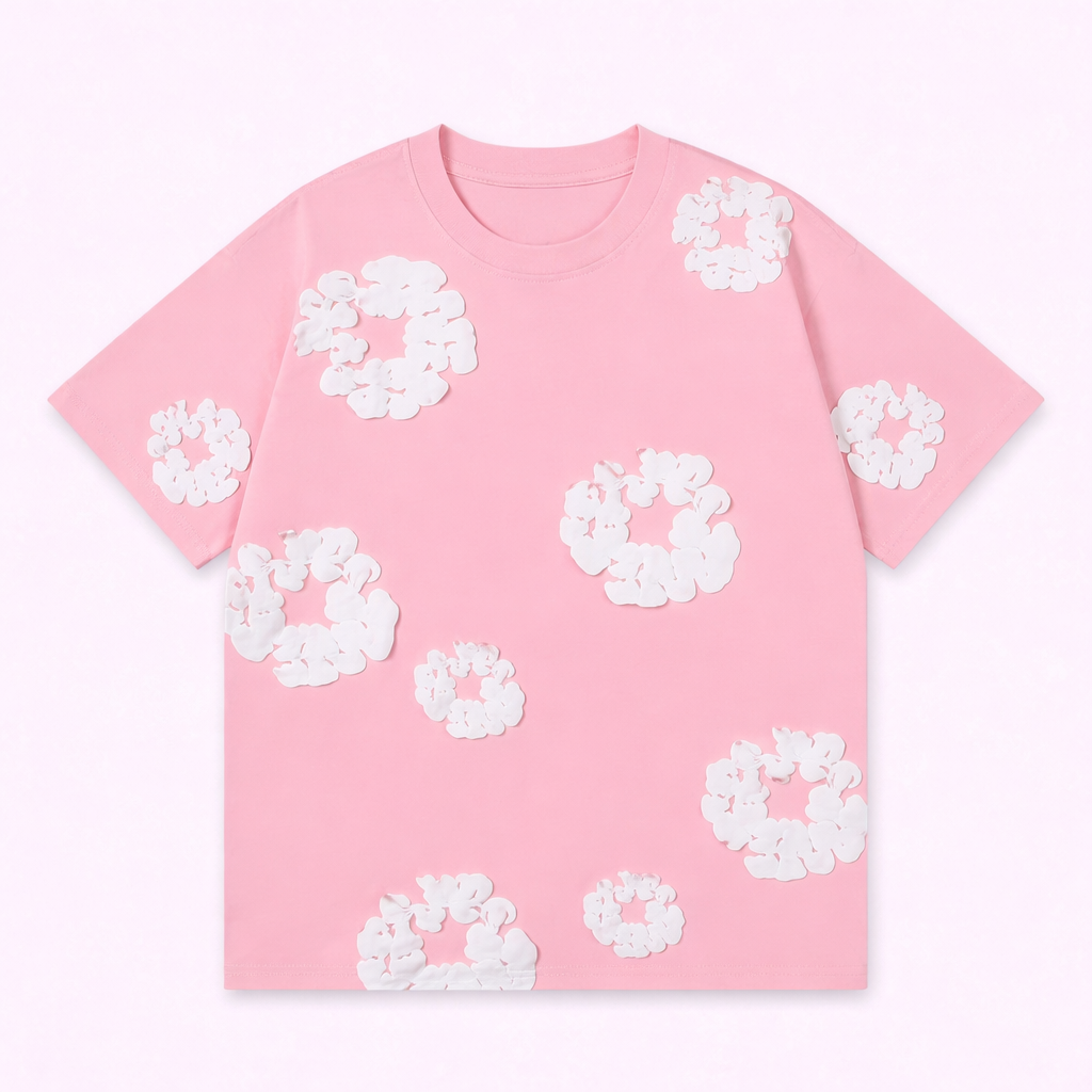 T-shirt - Rose / Blanc